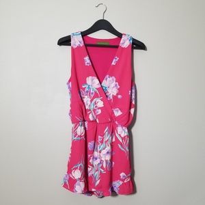 Pink Floral Print Ruffle Sleeveless Olive & Pim